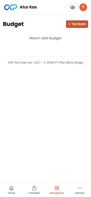 Formulir pembuatan budget