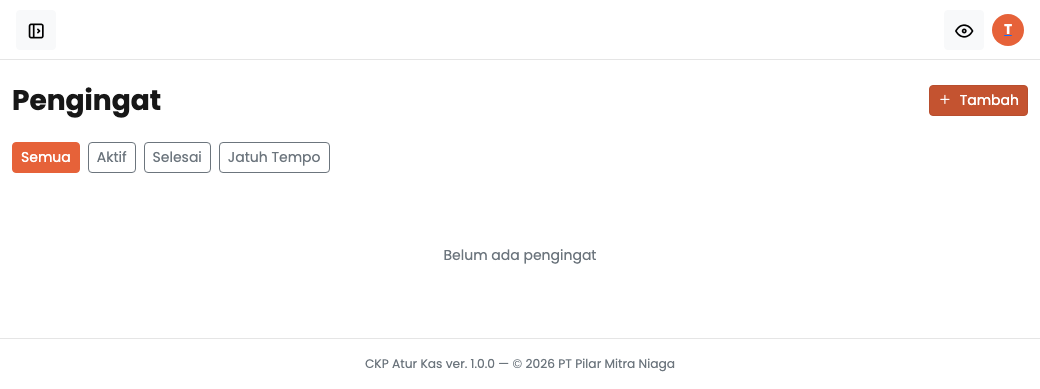 Formulir pembuatan pengingat